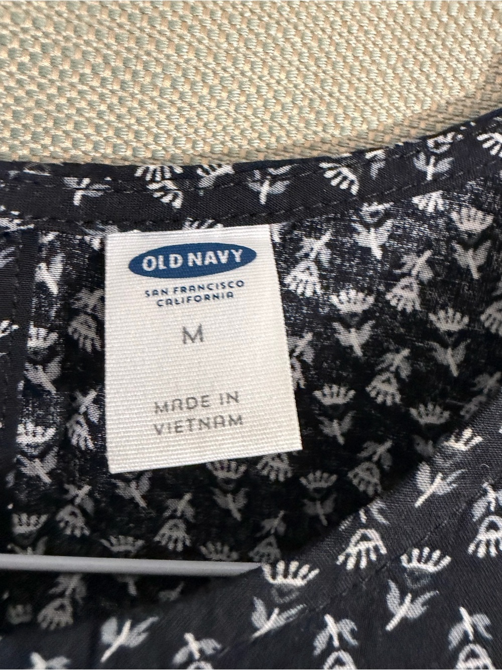 Old Navy black with White Micro-Print Sleeveless Mini Dress - Picture 4 of 9